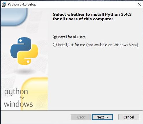 Installing Python in windows 10