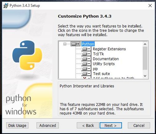 Installing Python in windows