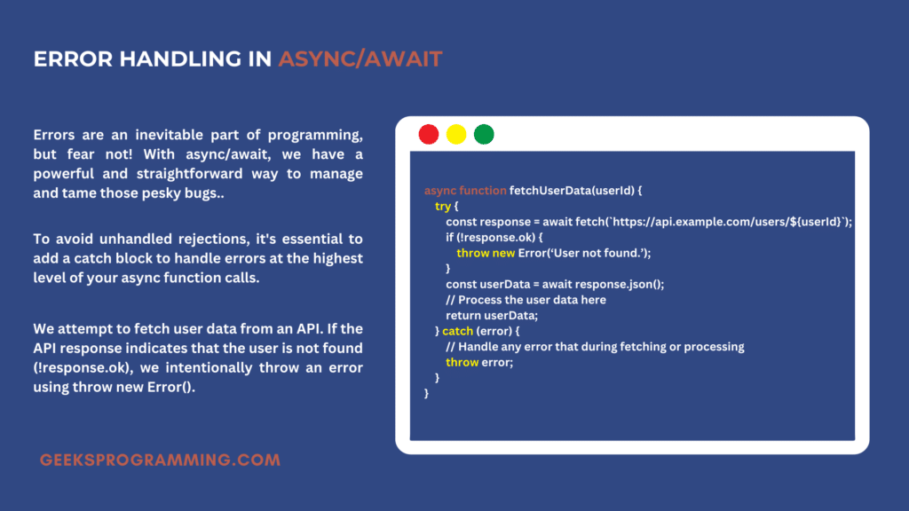 How to handle error Async