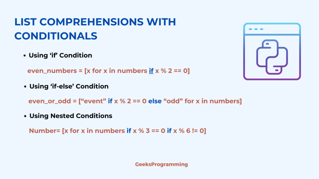 List comprehensions in python with example