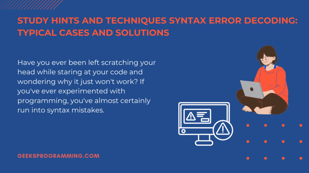 Learn how to deal with Syntax errors
