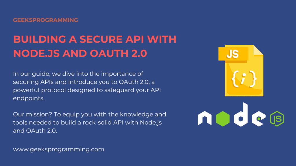 How to build a secure API with NODE.js OAUTH 2.0