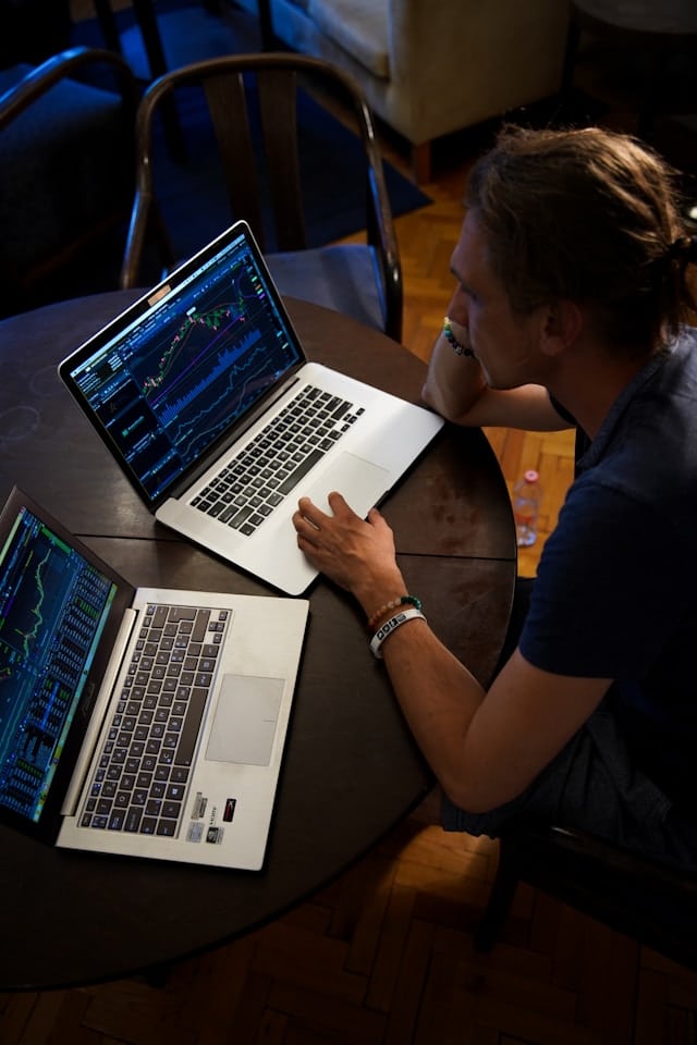 Person Working On Data Structures On Their Laptop