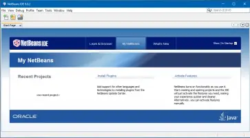 NetBeans IDE launch screen used to write the first Java HelloWorld program