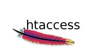 Apache .htaccess configuration file open in a text editor showing mod_rewrite directives