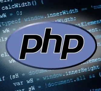 PHP code on a dark screen illustrating object-oriented class syntax