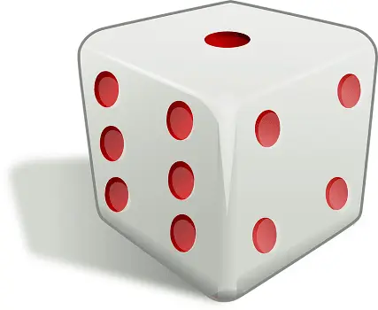Dice and numbers representing Python game programming concepts