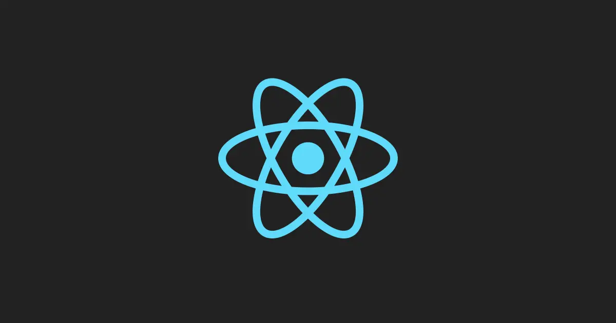 React.js logo on a dark background representing the React JavaScript library