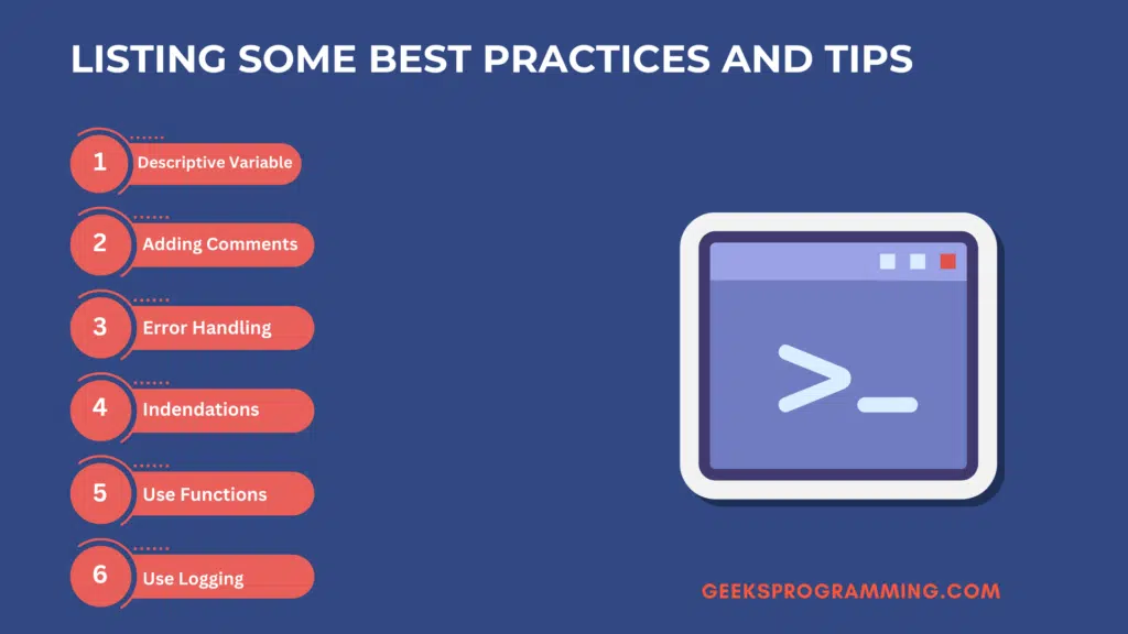 Follow these best practices when writing shell scripts