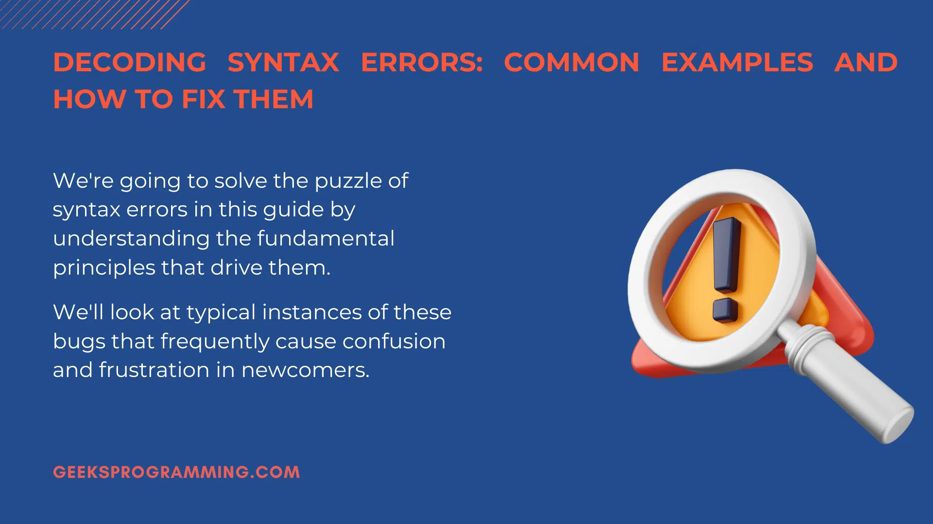 Common syntax error types and how to fix them in Python, C++, and JavaScript