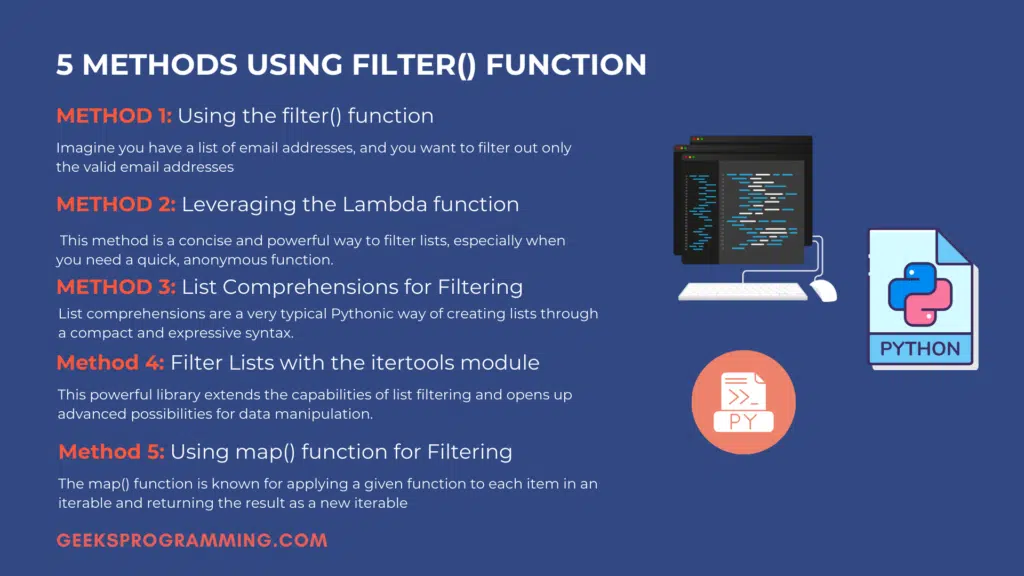 5 methods to filter lists in Python